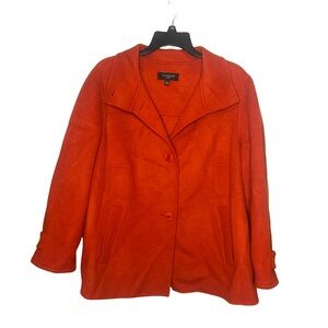 Talbots Wool Jacket Women’s Size 18w Orange Blazer Jacket